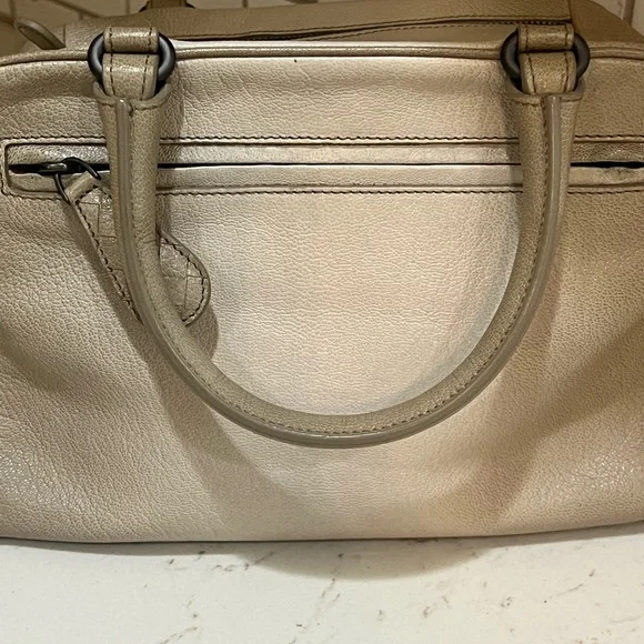 Authentic Bottega Veneta tan/gray ombré small satchel bag - Picture 3 of 12